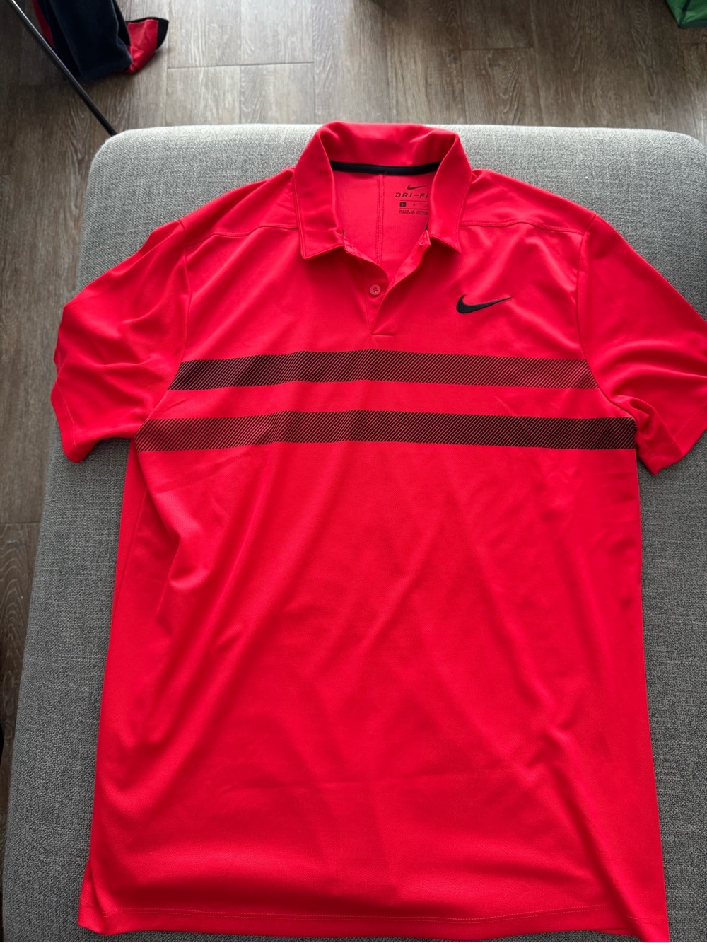 Nike Men’s Red Polo with Black Stripe Accent